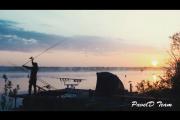 рыбак вечер озеро палатка закат