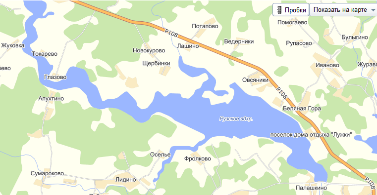 Рузское водохранилище — карты глубин и географические