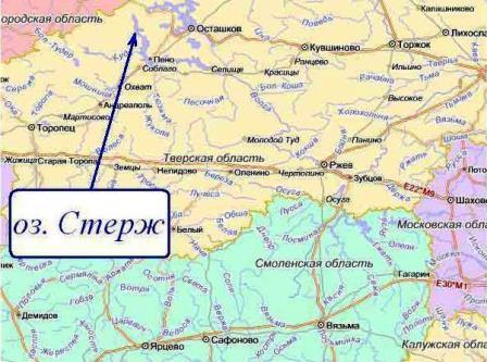 Озеро Стерж на карте